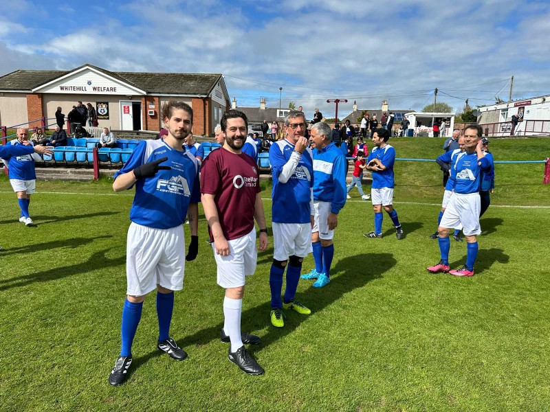 Colin Frame with RIf s before the match