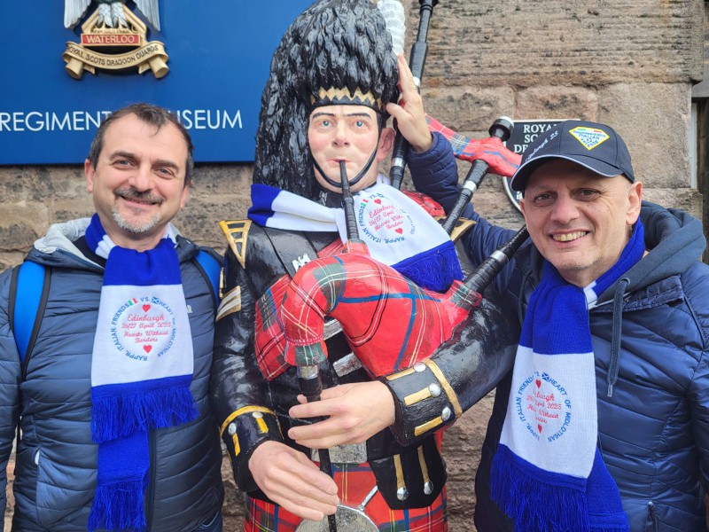 Fabio and Umberto with a special fan